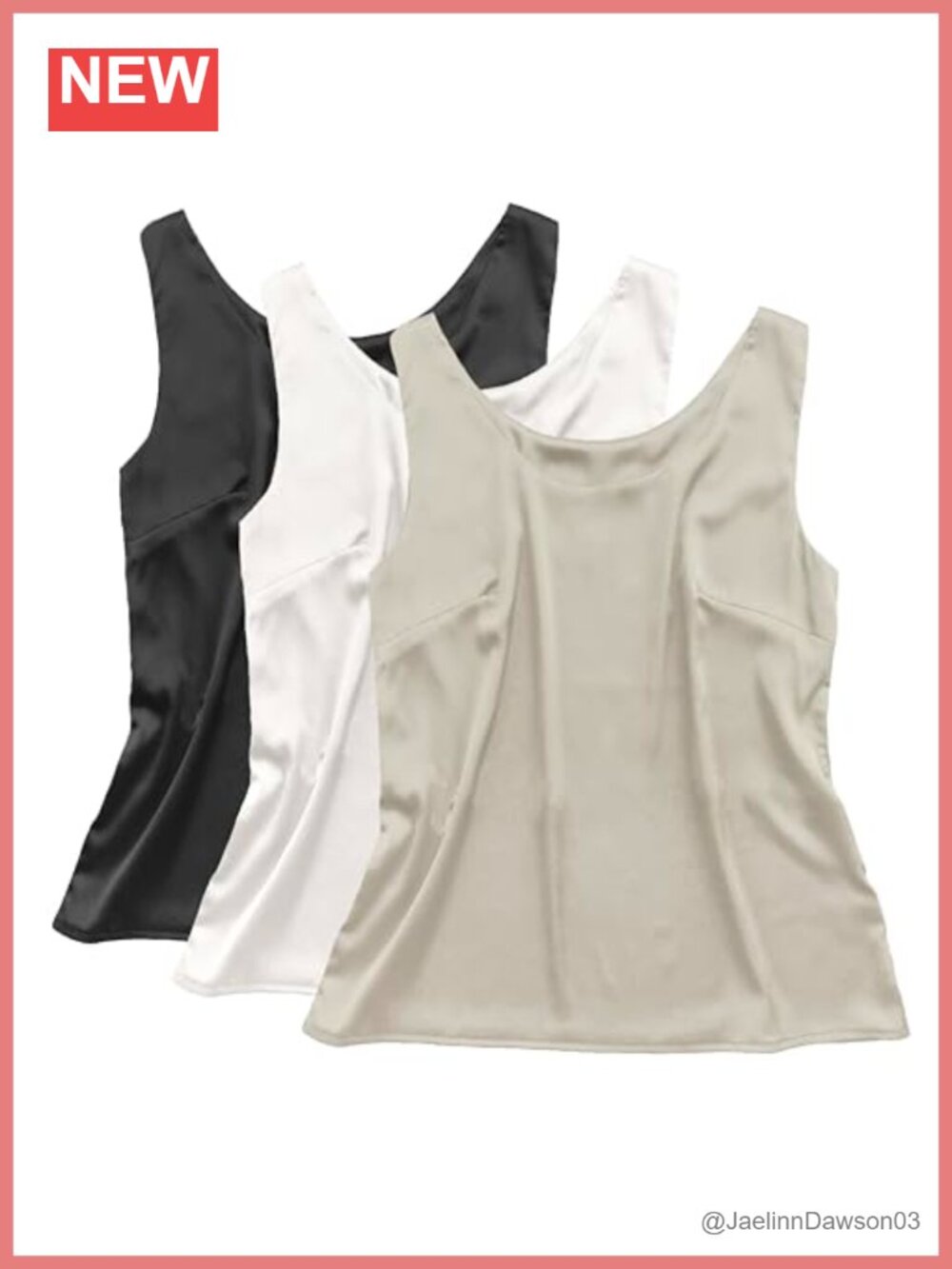 Satin Silk Tank Top Sleeveless Scoop Neck Camisole Blouse